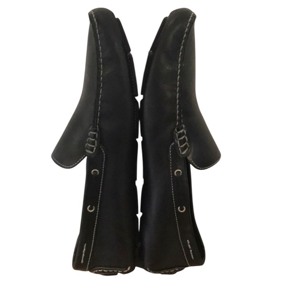 authentic Vía Spiga men\'s designer black leather loafers drivers sz 11 main image 8